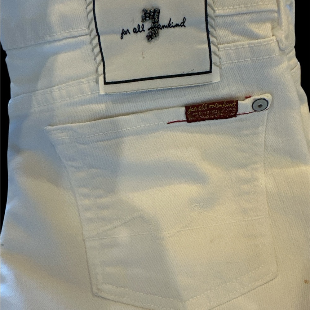 7 For All Mankind Women's White Low-Rise Boot Cut Jeans Size 29